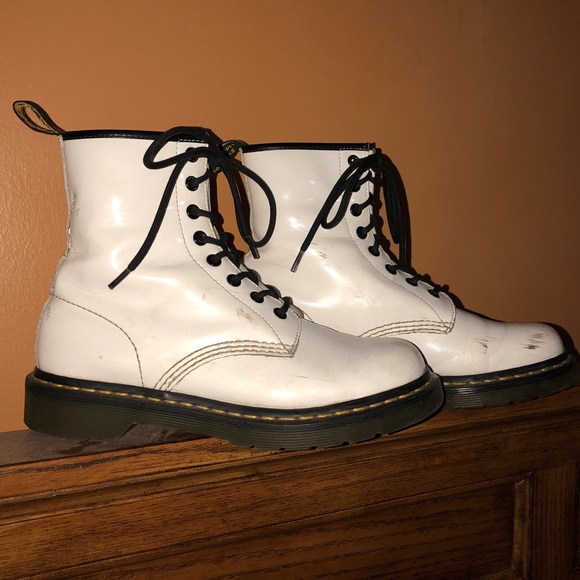 dr martens white patent boots
